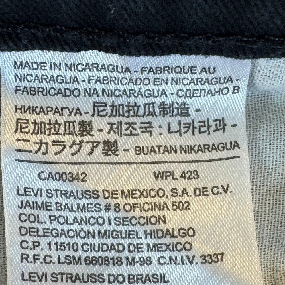 Levis 541 Jeans Mens 42x32 Black Athletic Fit Tapered Stretch Denim